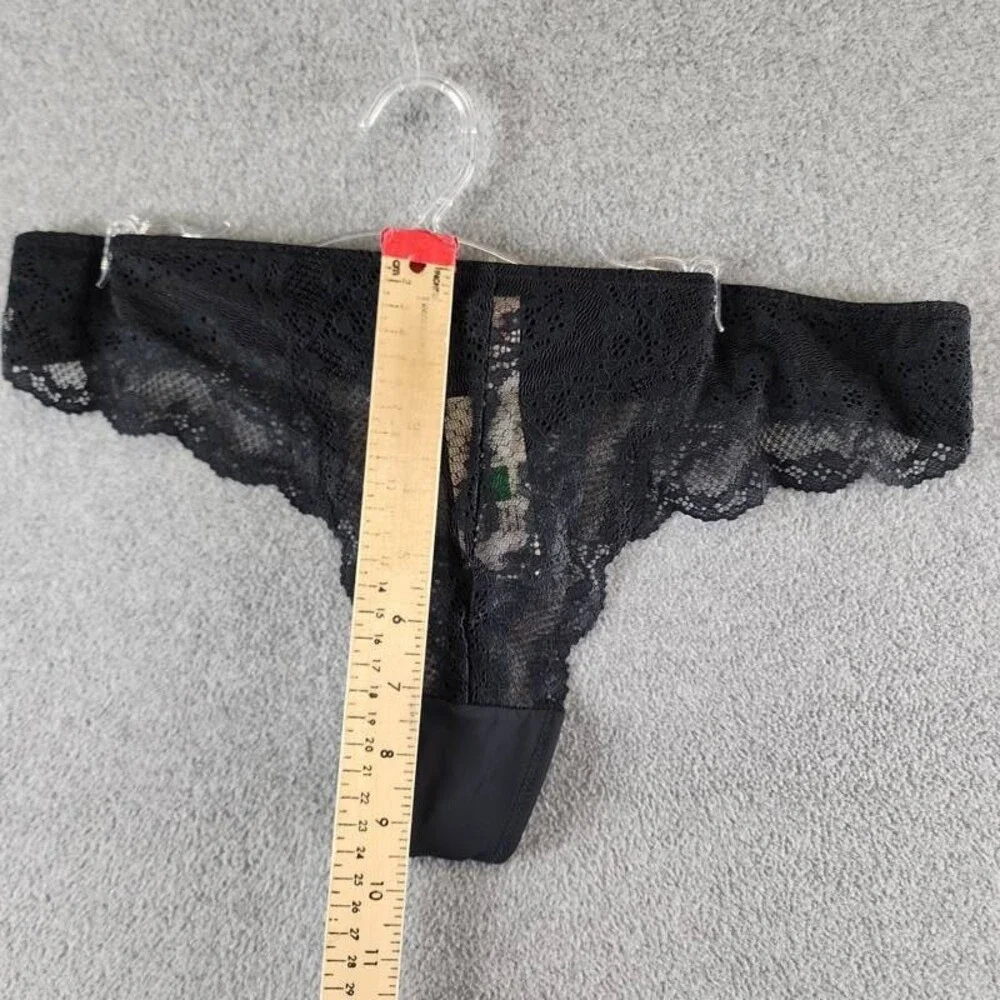 Skarlett Blue Impress Thong Women's Large Black Lace Elastic Waist Pull On